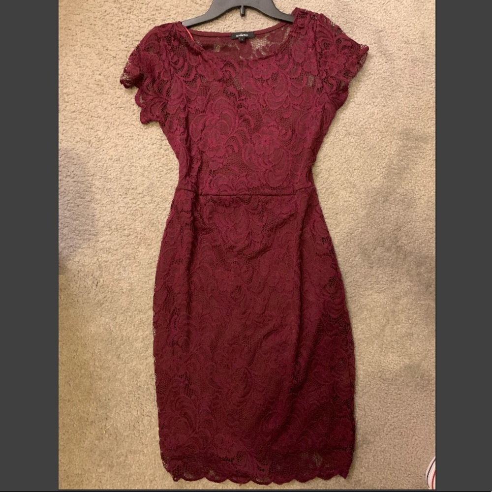 Burgundy lace body on dress